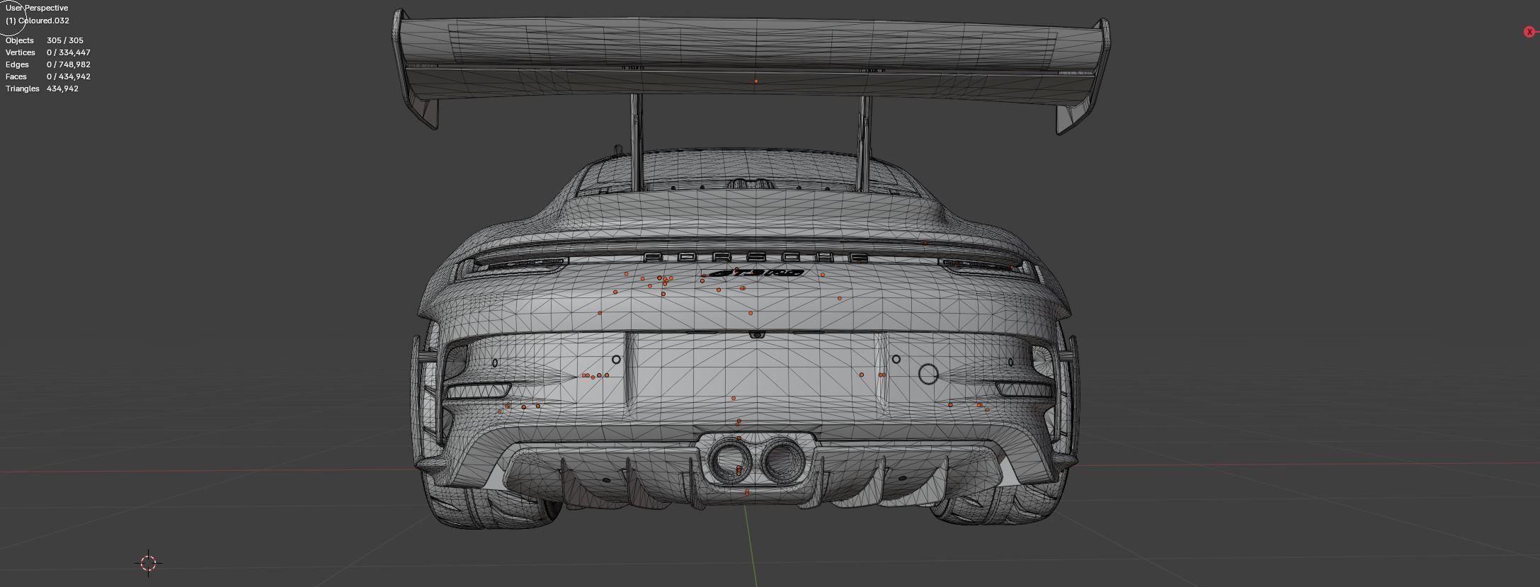 Porsche 911 GT3-RS 992 2023 Weissach Package RS 3D model Low-poly 3D model_15