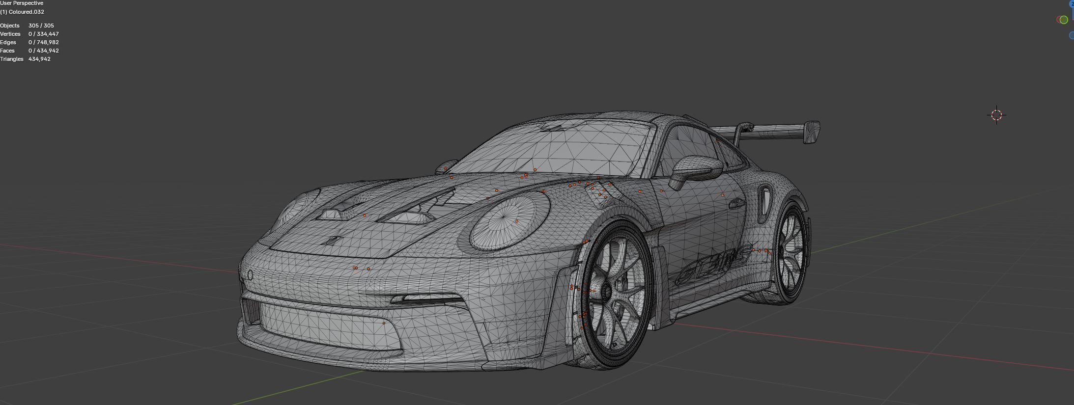 Porsche 911 GT3-RS 992 2023 Weissach Package RS 3D model Low-poly 3D model_14