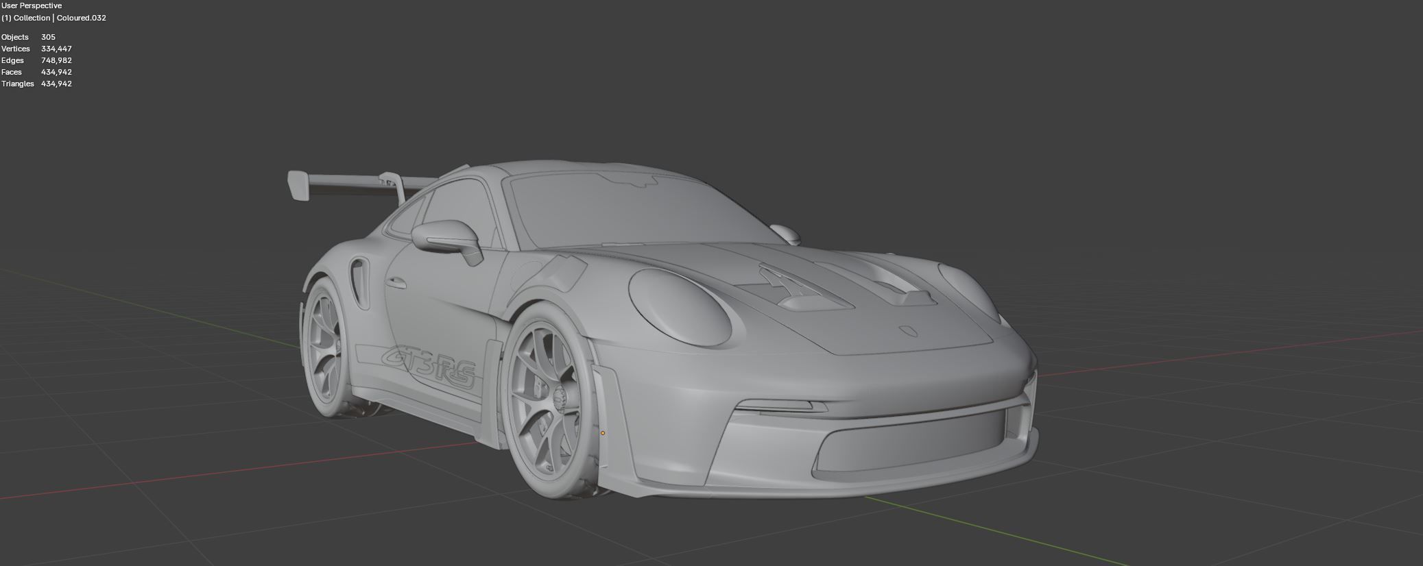Porsche 911 GT3-RS 992 2023 Weissach Package RS 3D model Low-poly 3D model_16