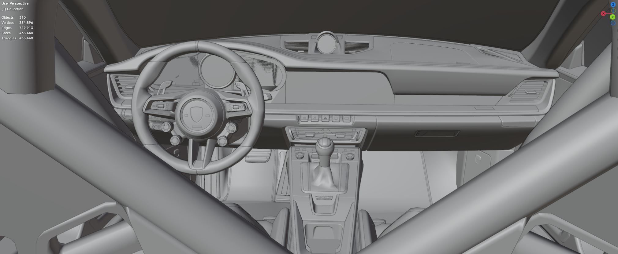 Porsche 911 GT3-RS 992 2023 Weissach Package RS 3D model Low-poly 3D model_18