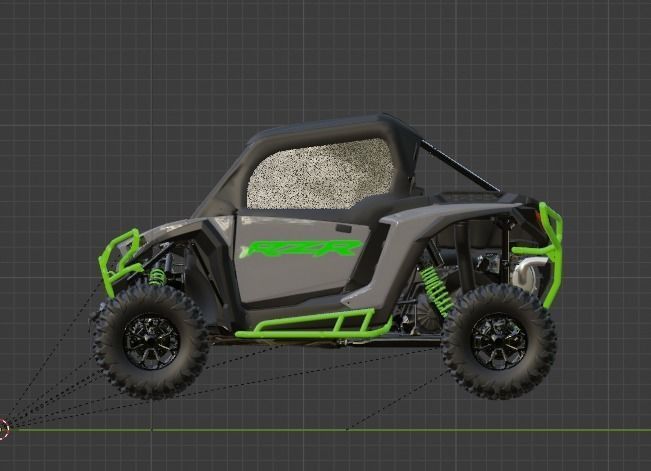 2025 RZR XP 1000 Ultimate Storm Gray Low-poly 3D model_8