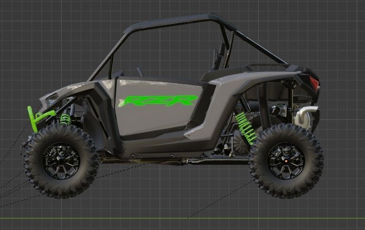 2025 RZR XP 1000 Ultimate Storm Gray Low-poly 3D model_5