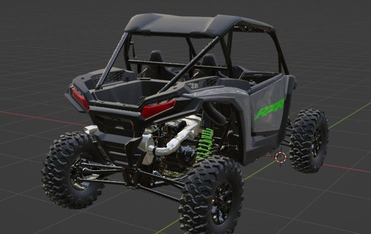 2025 RZR XP 1000 Ultimate Storm Gray Low-poly 3D model_6