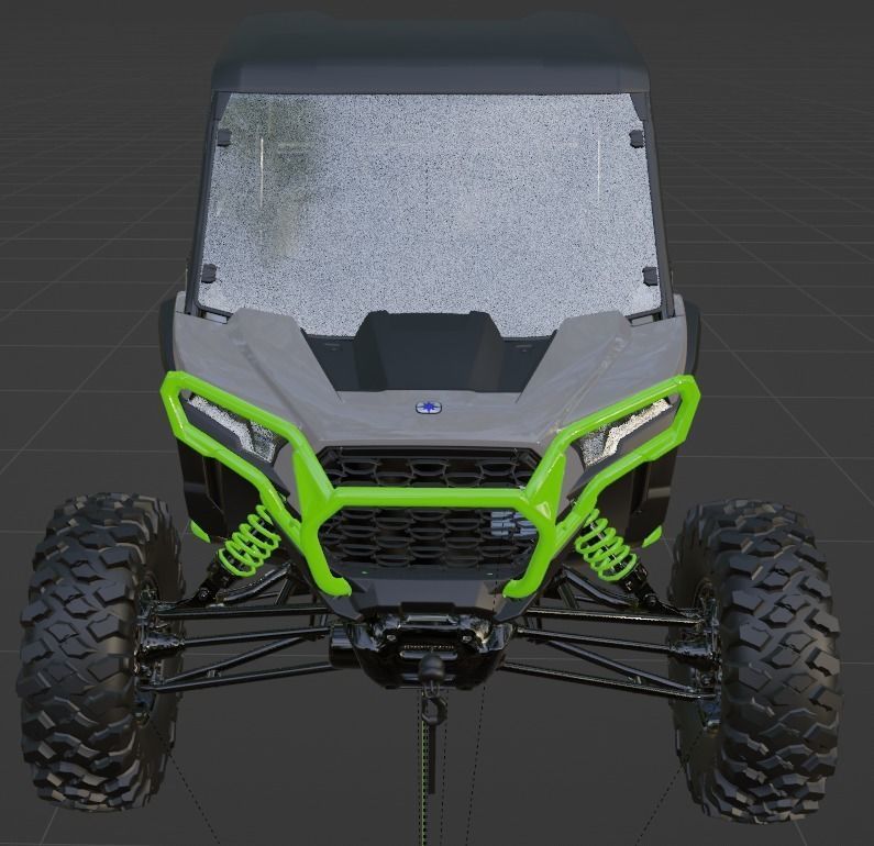 2025 RZR XP 1000 Ultimate Storm Gray Low-poly 3D model_12