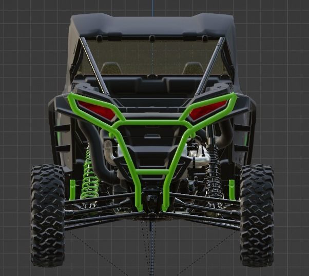 2025 RZR XP 1000 Ultimate Storm Gray Low-poly 3D model_11
