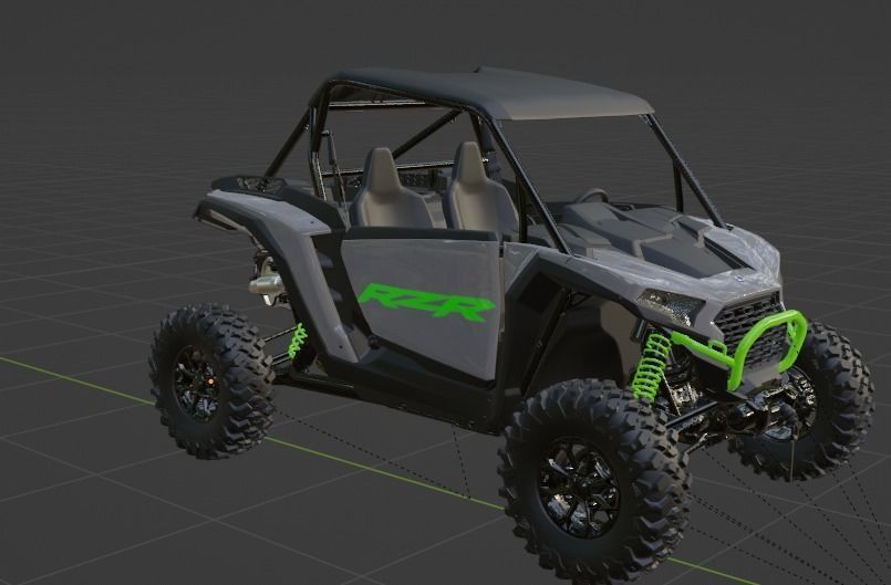 2025 RZR XP 1000 Ultimate Storm Gray Low-poly 3D model_1