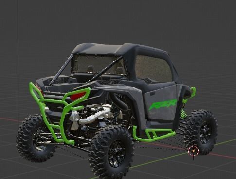 2025 RZR XP 1000 Ultimate Storm Gray Low-poly 3D model_7