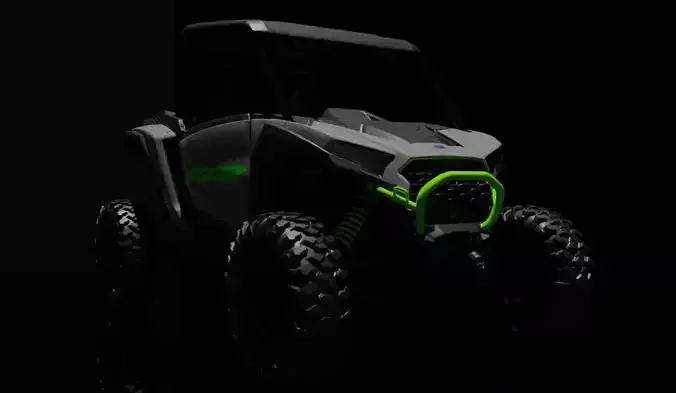 2025 RZR XP 1000 Ultimate Storm Gray Low-poly 3D model
