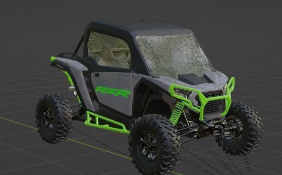 2025 RZR XP 1000 Ultimate Storm Gray Low-poly 3D model_9
