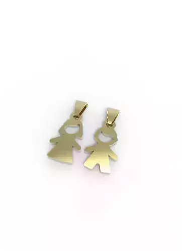 Pendant Boy and Girl Children Kids Gold Silver Jewelry 3D print model