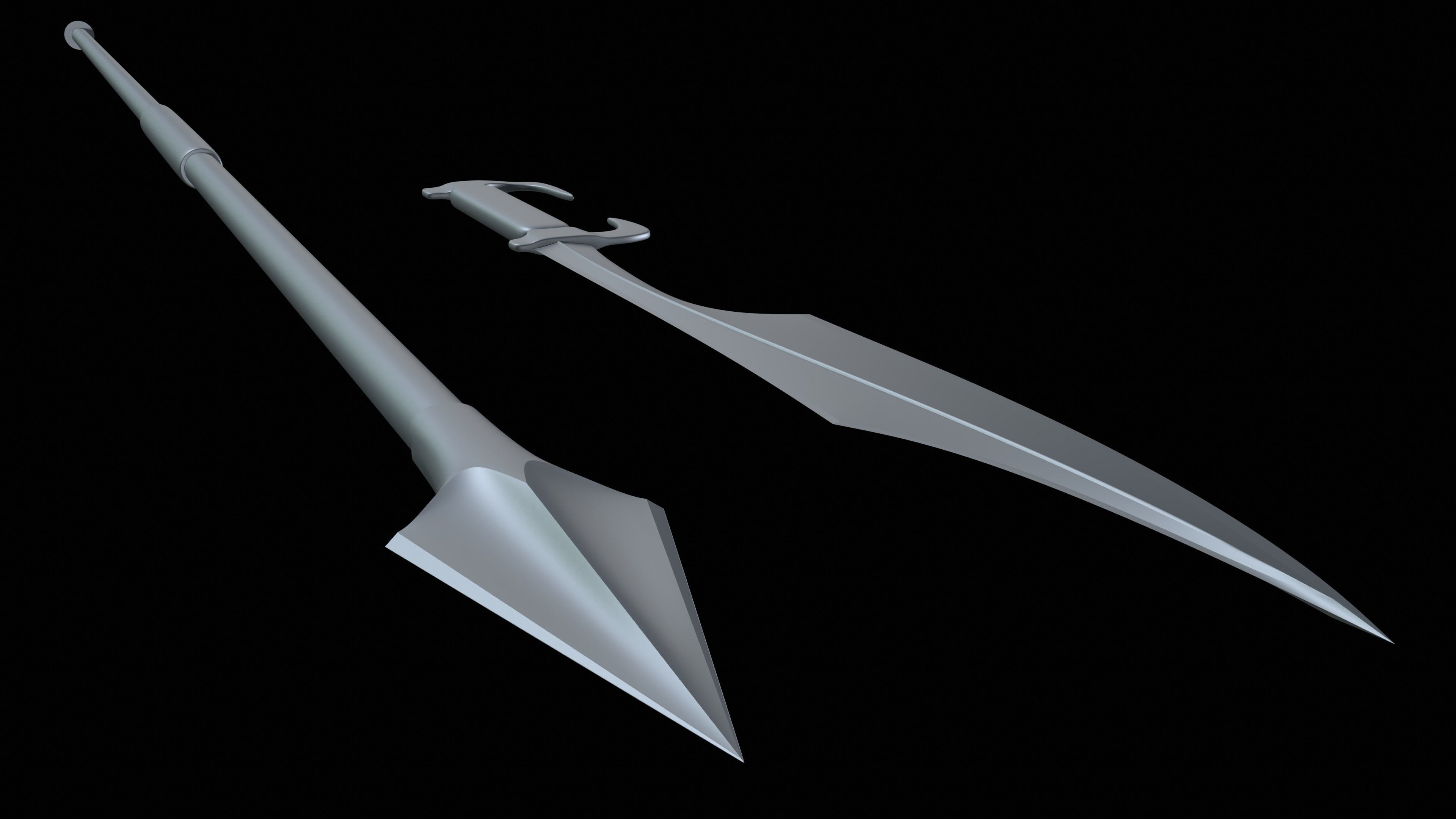 Spartan Weapons Low-poly 3D model_4