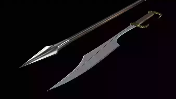 Spartan Weapons Low-poly 3D model