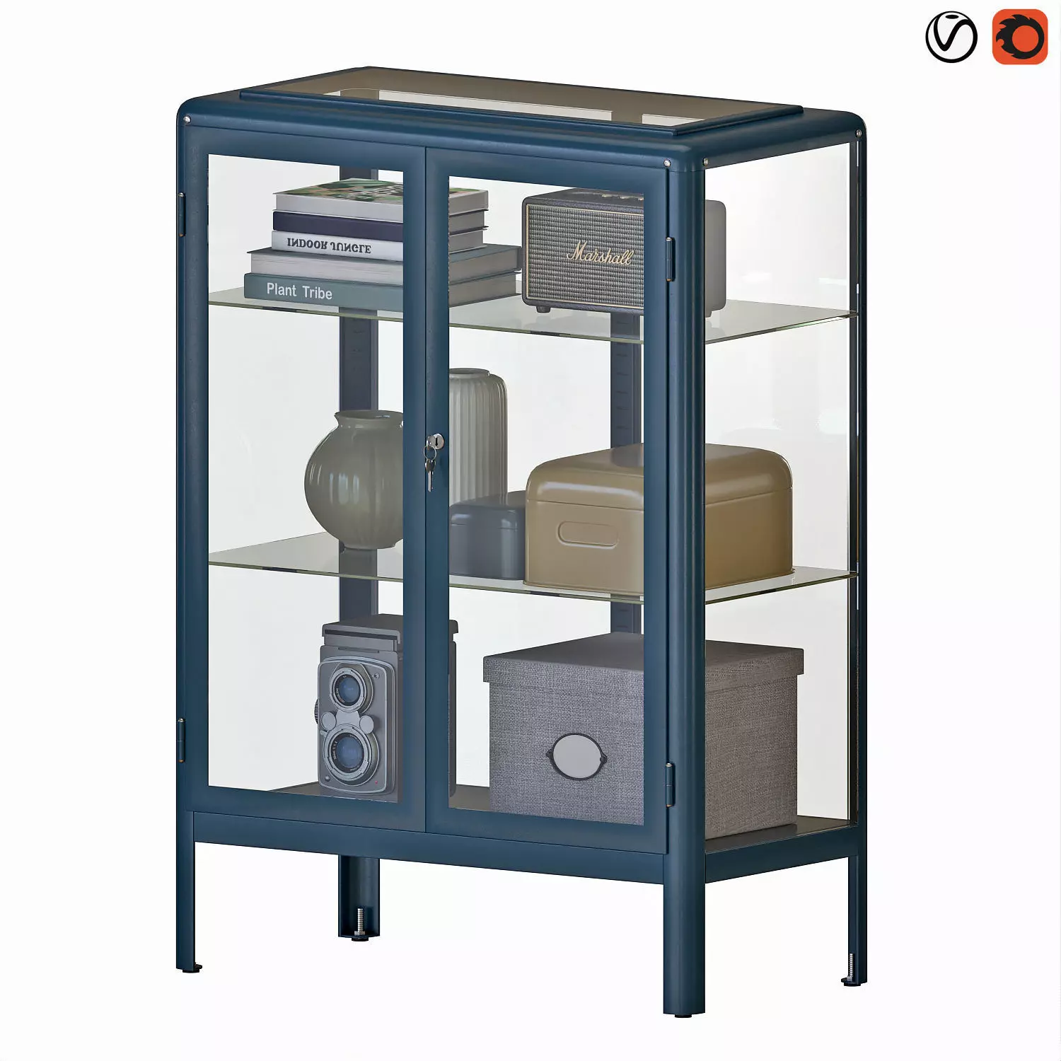 FABRIKOR Glass Door Cabinet 81x113cm 3D model