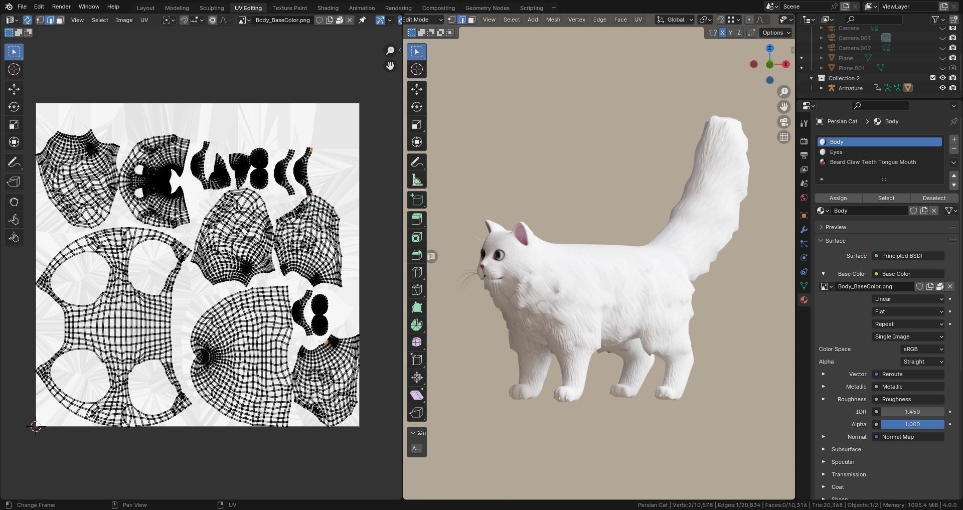 Lowpoly - Stylized cats - Persian Cat Low-poly 3D model_11