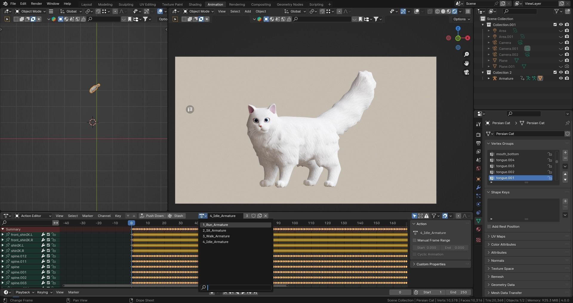 Lowpoly - Stylized cats - Persian Cat Low-poly 3D model_5