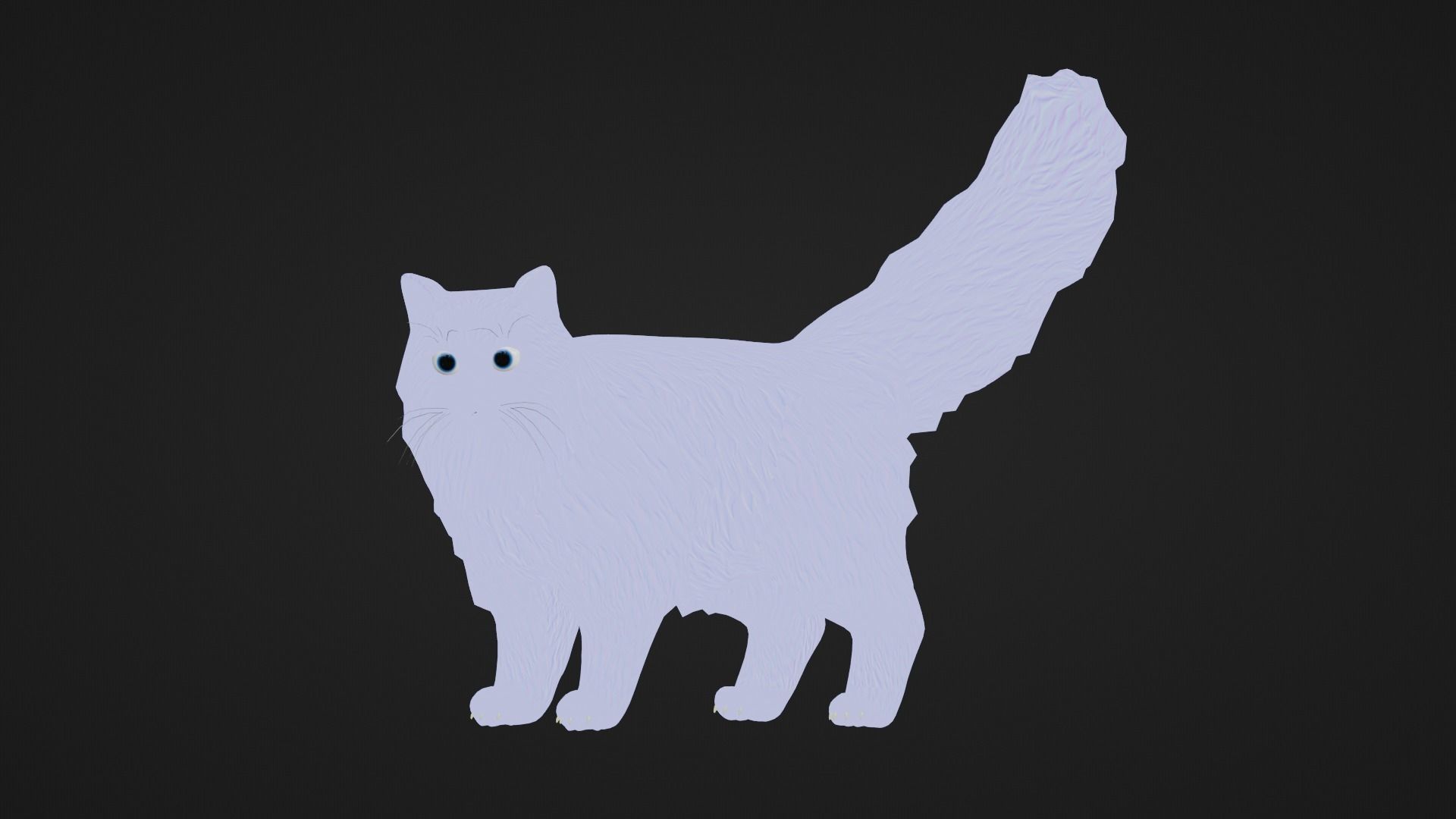 Lowpoly - Stylized cats - Persian Cat Low-poly 3D model_7