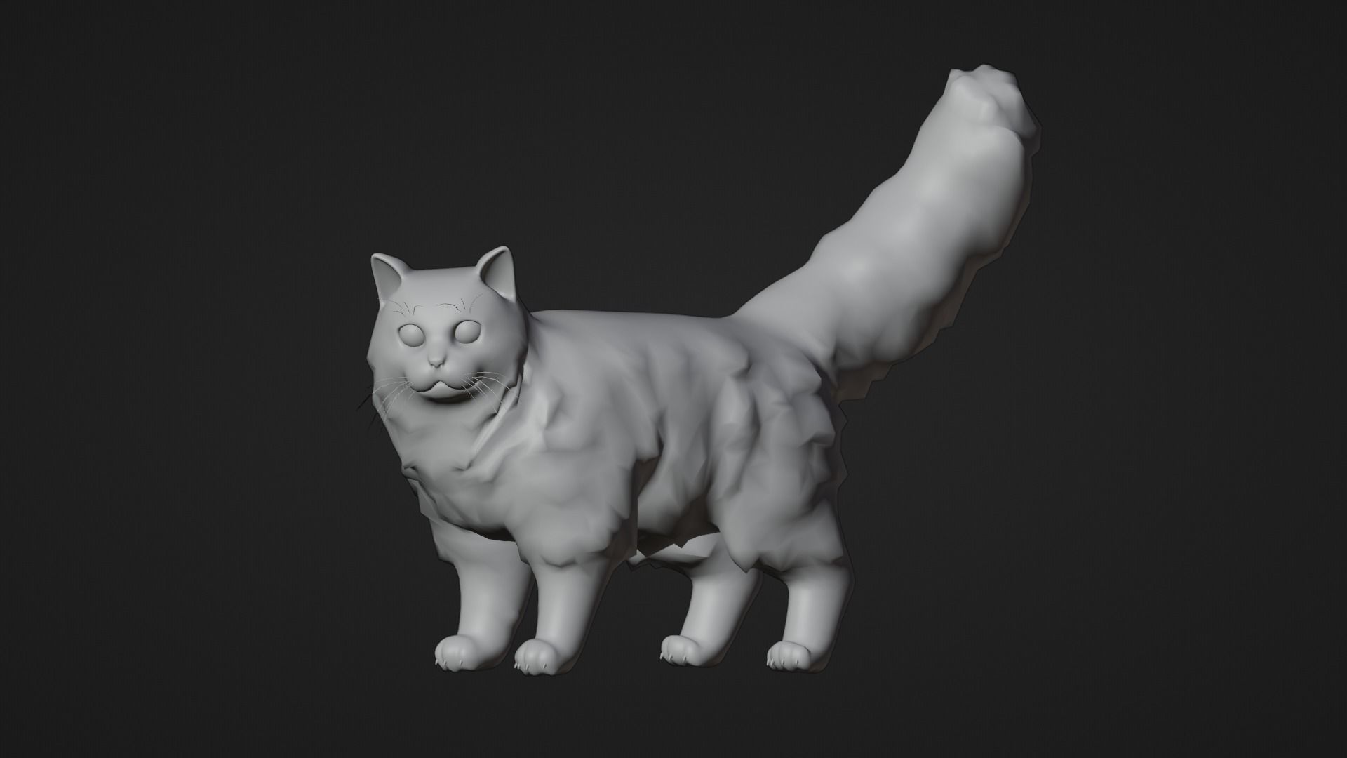 Lowpoly - Stylized cats - Persian Cat Low-poly 3D model_10