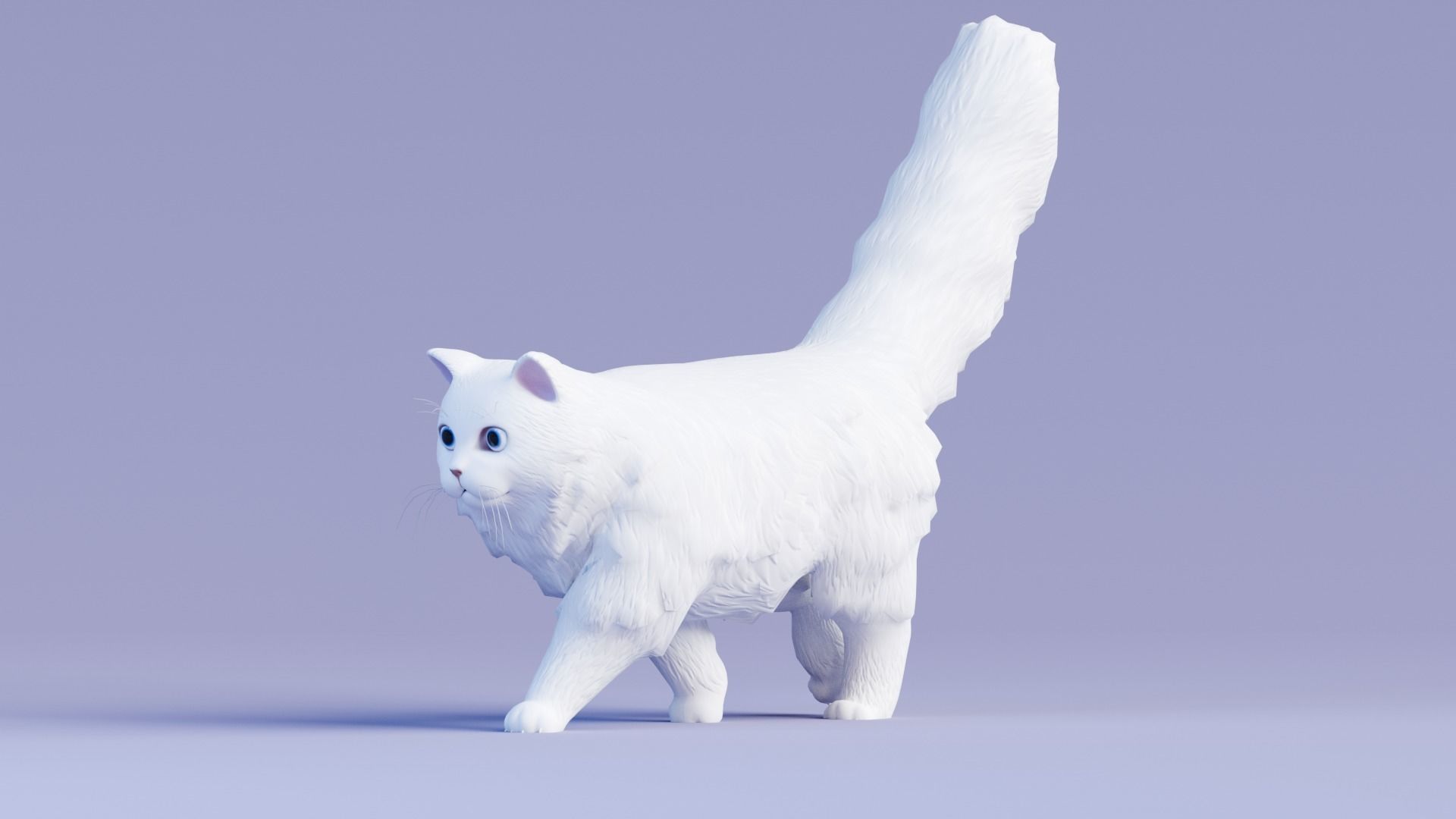 Lowpoly - Stylized cats - Persian Cat Low-poly 3D model_3