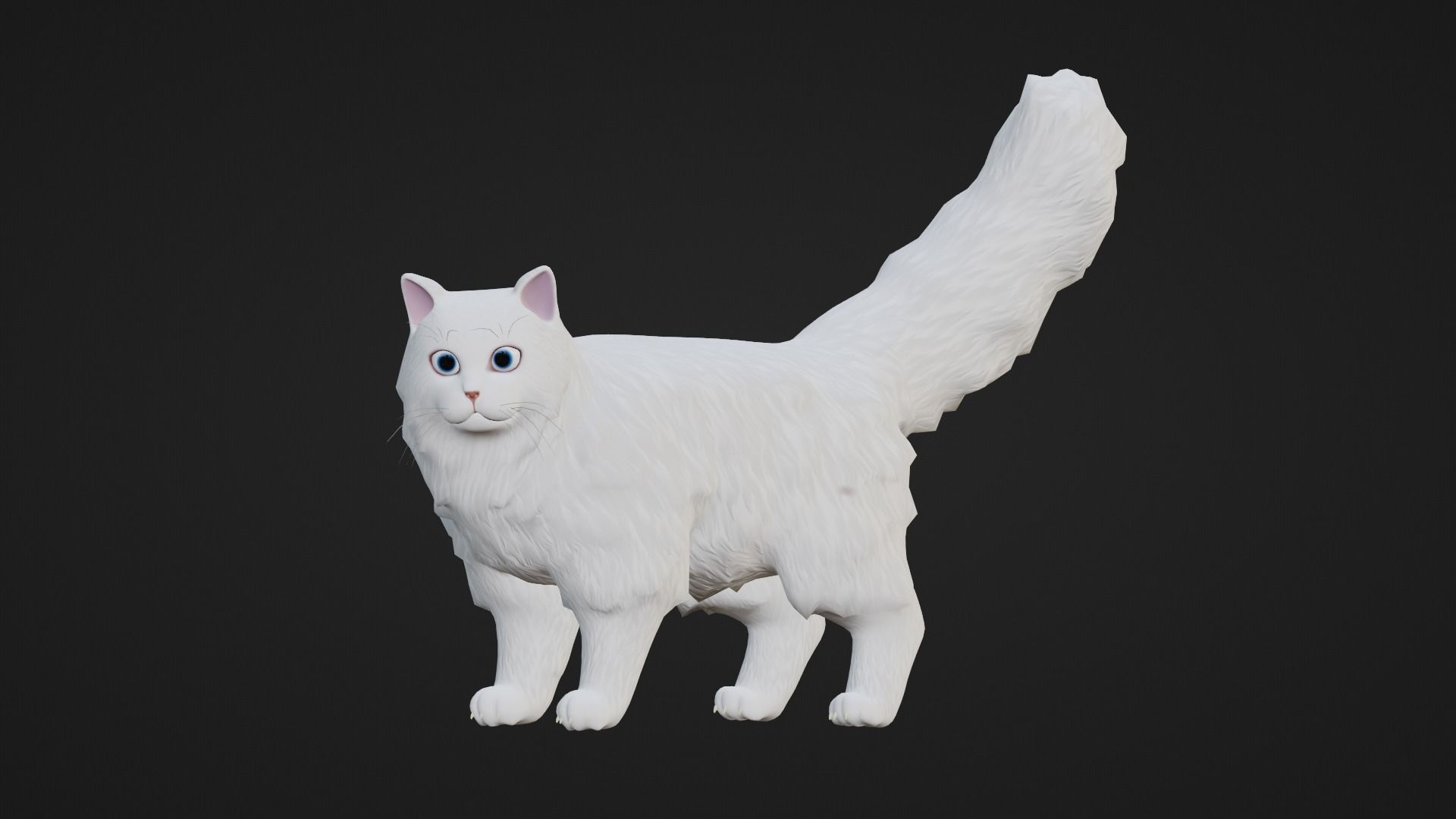 Lowpoly - Stylized cats - Persian Cat Low-poly 3D model_6