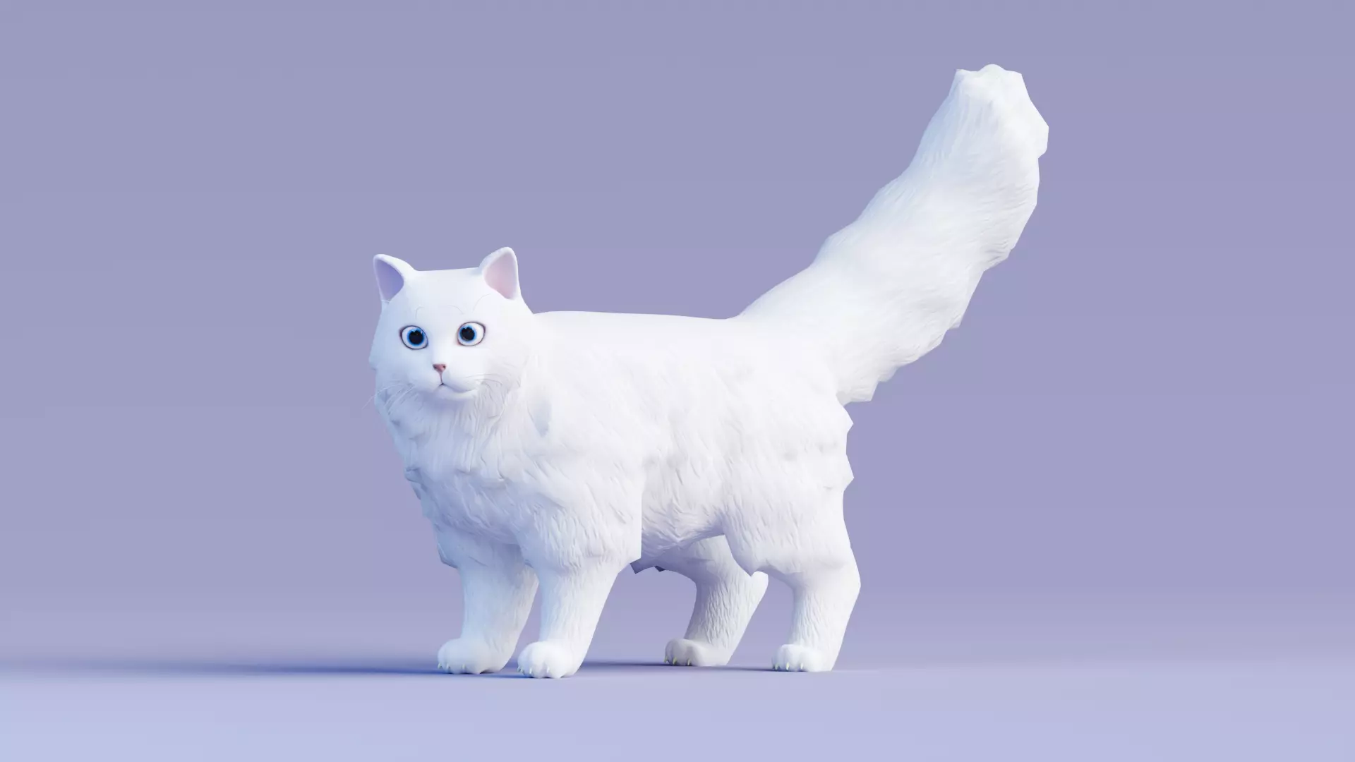 Lowpoly - Stylized cats - Persian Cat Low-poly 3D model_0