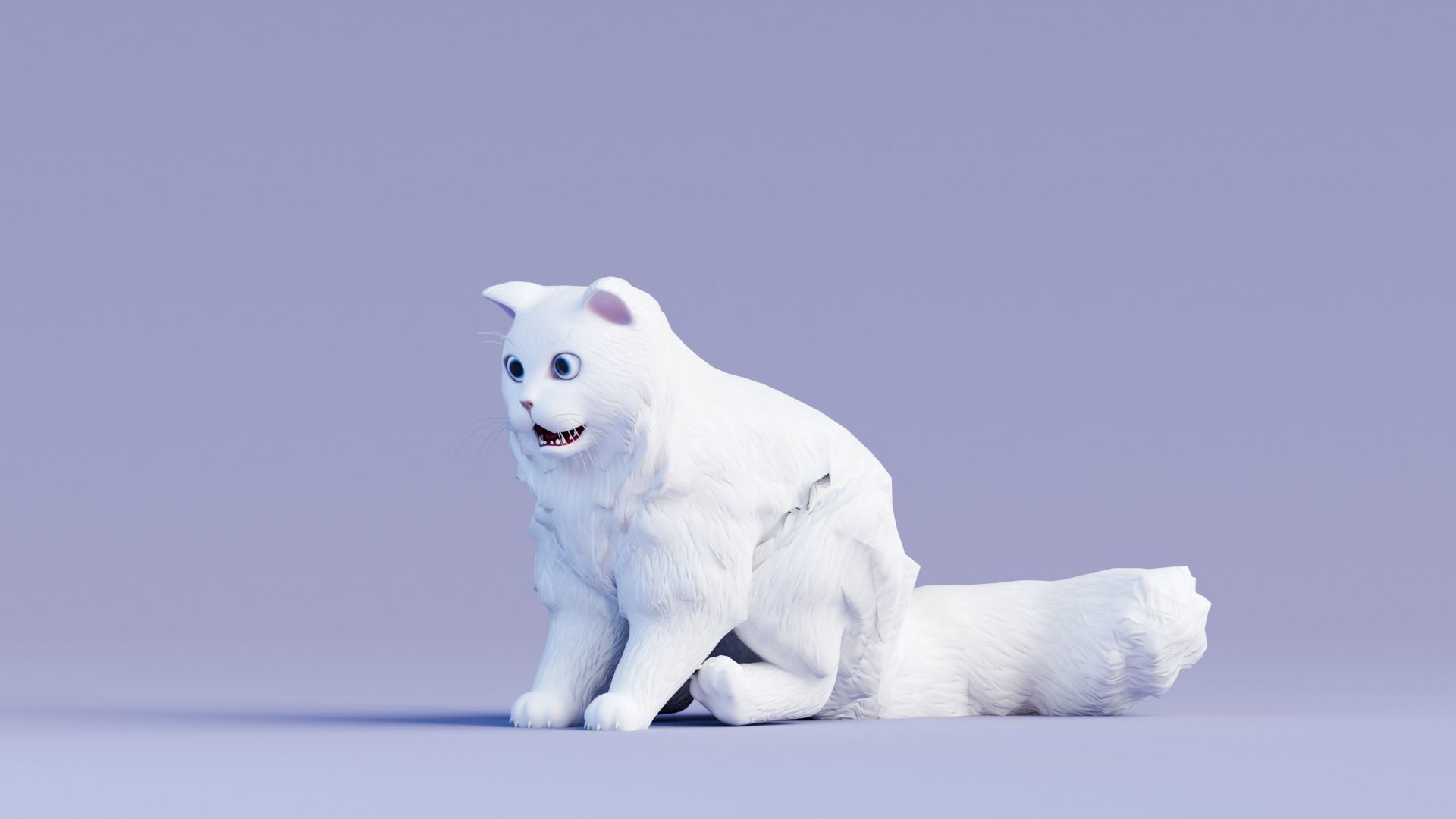 Lowpoly - Stylized cats - Persian Cat Low-poly 3D model_2