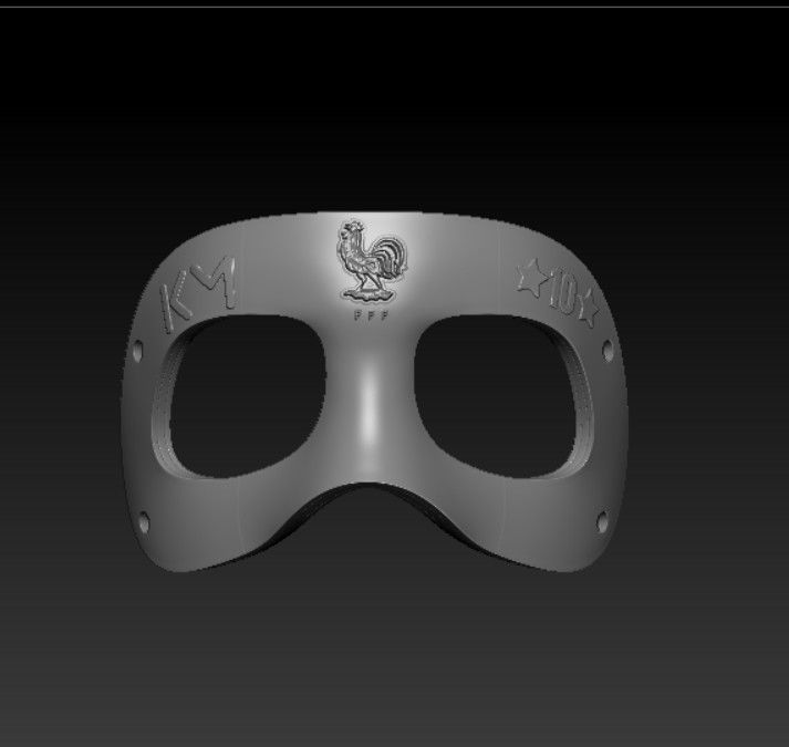 MBAPPE MASK FAN ART - STL - 3MF MULTICOLOR 3D print model_1