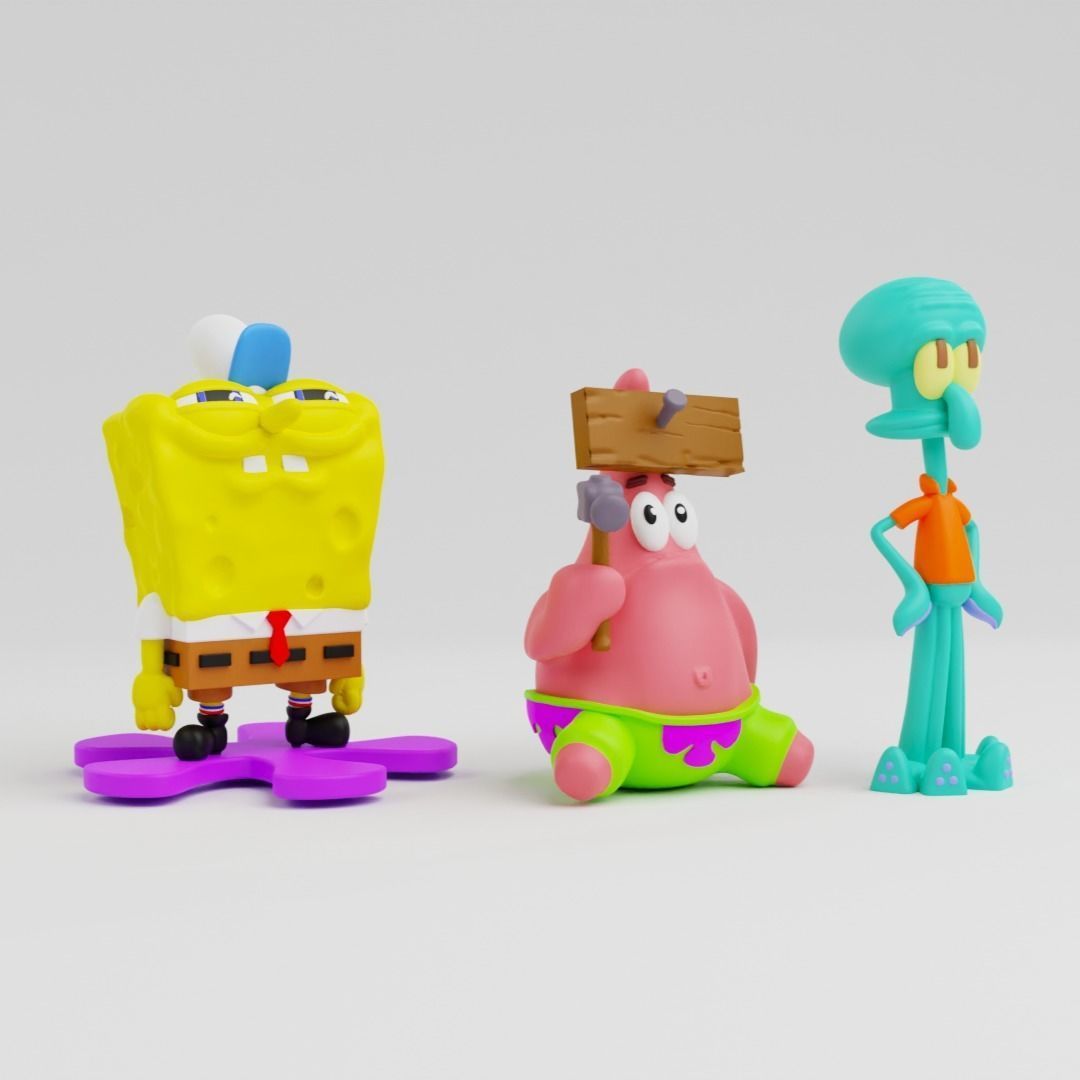 spongebob  patrick and squidward   3D print model_4
