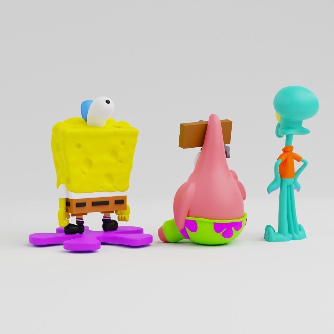 spongebob  patrick and squidward   3D print model_10