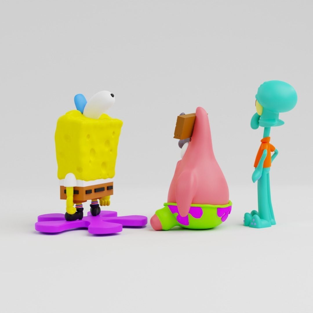 spongebob  patrick and squidward   3D print model_11