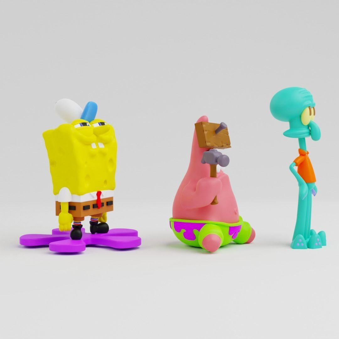 spongebob  patrick and squidward   3D print model_5
