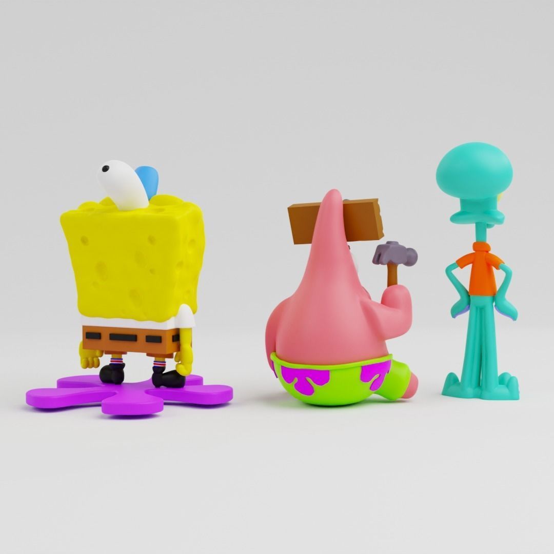 spongebob  patrick and squidward   3D print model_8