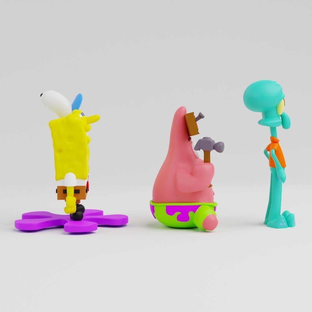 spongebob  patrick and squidward   3D print model_6