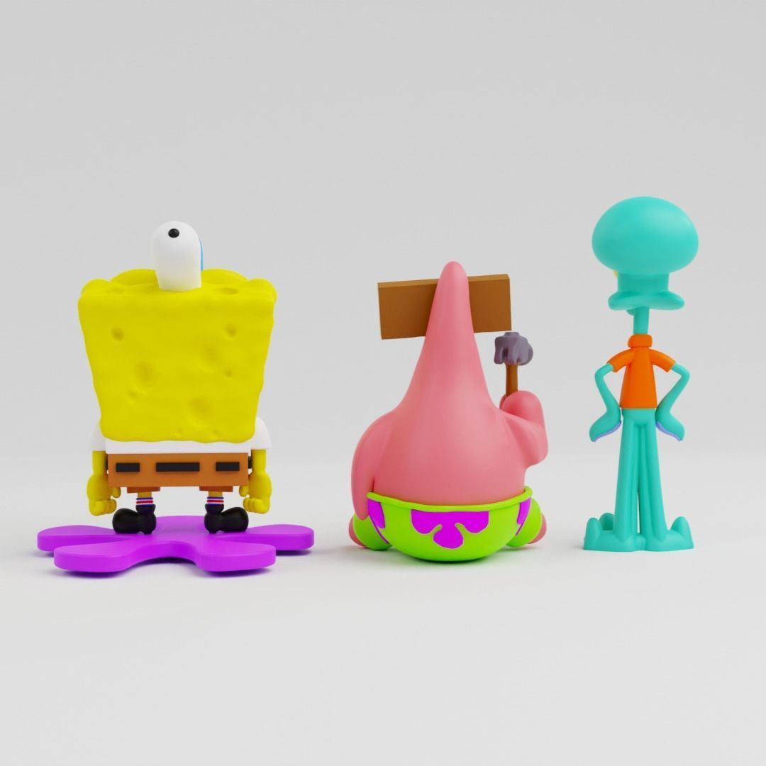 spongebob  patrick and squidward   3D print model_9