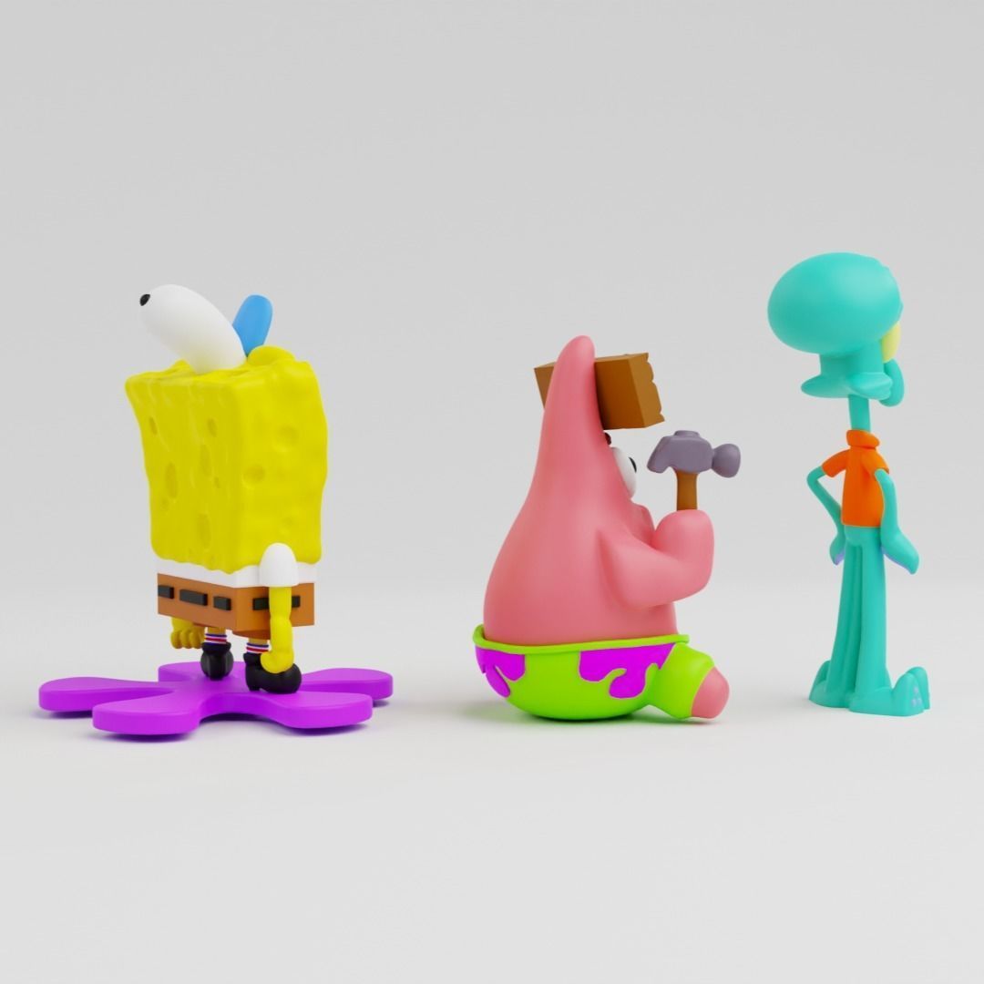 spongebob  patrick and squidward   3D print model_7