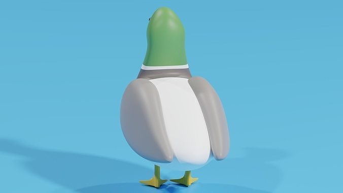 Cartoon Duck 3D model 5