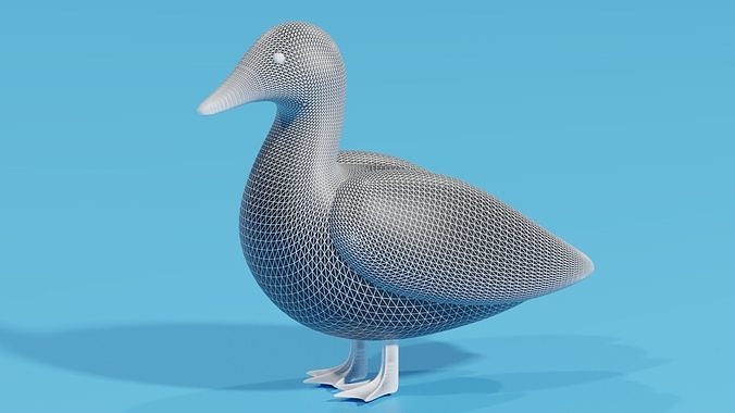 Cartoon Duck 3D model 7