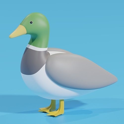 Cartoon Duck 3D model 6