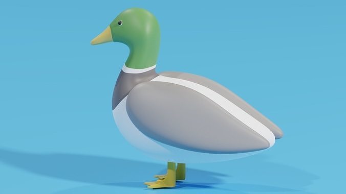 Cartoon Duck 3D model 3