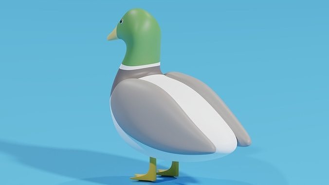 Cartoon Duck 3D model 4