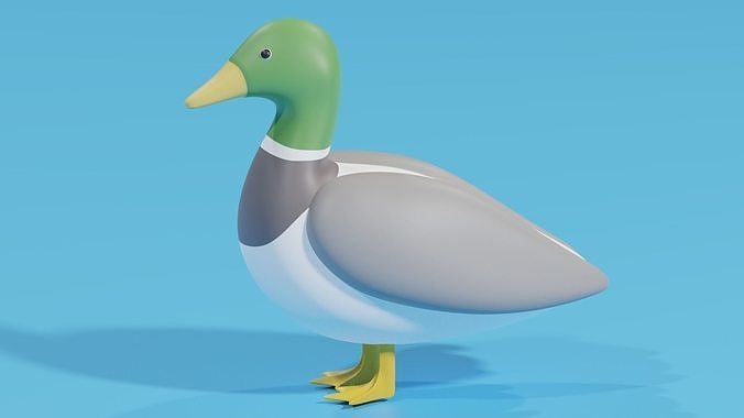 Cartoon Duck 3D model 2