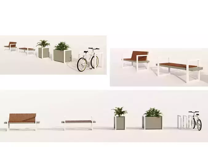 Cityscape Bench Set