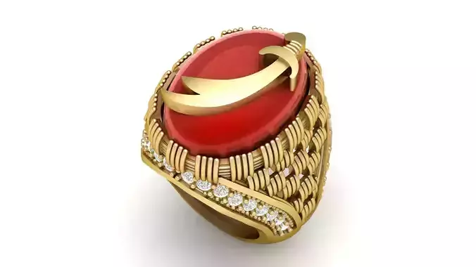 STYLISH ITALIAN DIMOND RING FOR MEN 3D PINTABLE MODEL 3D print model