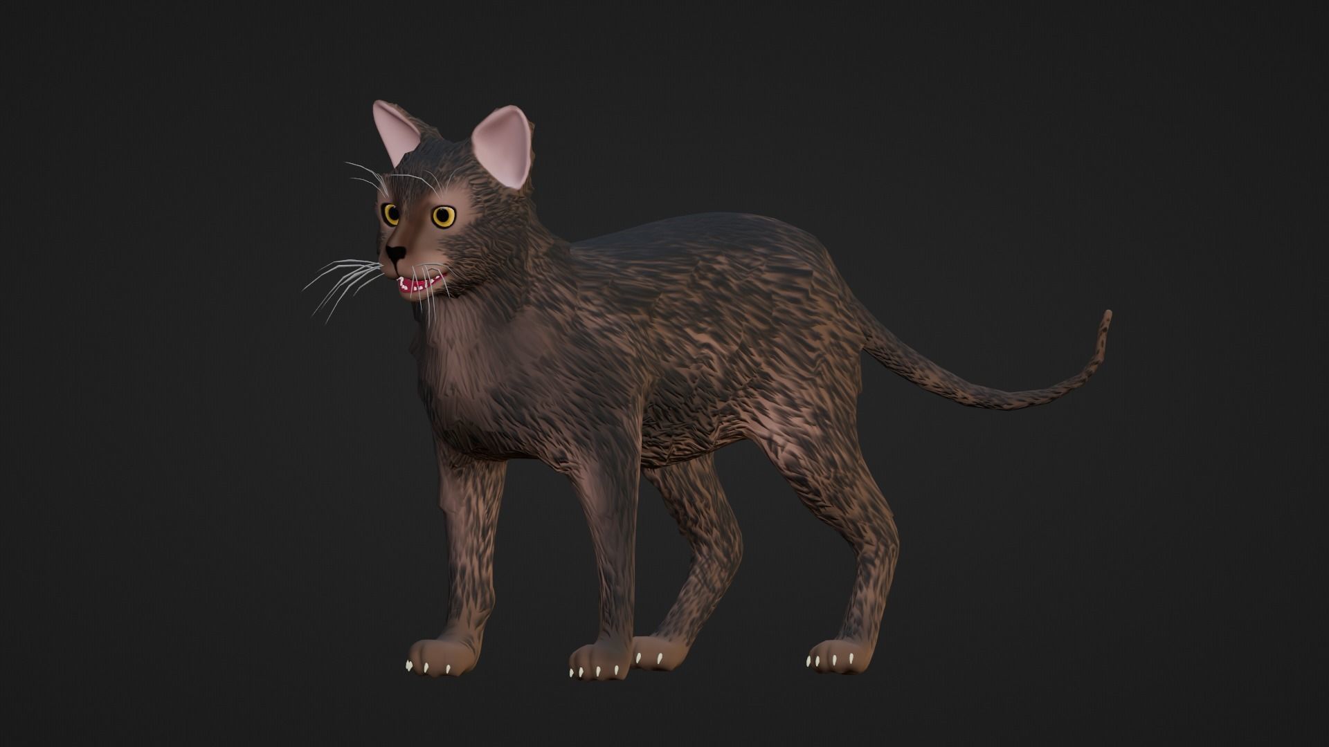 Low Poly - Stylized cats - Lykoi Cat Low-poly 3D model_6