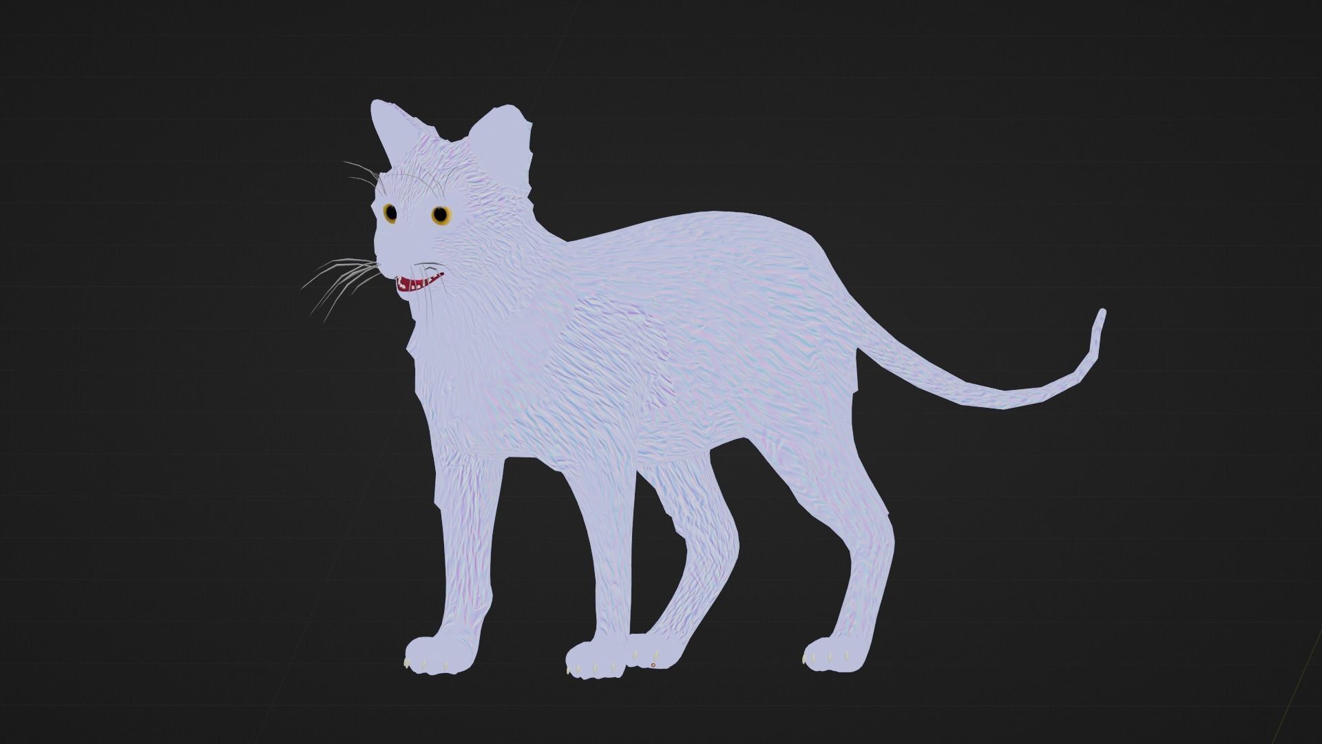 Low Poly - Stylized cats - Lykoi Cat Low-poly 3D model_8