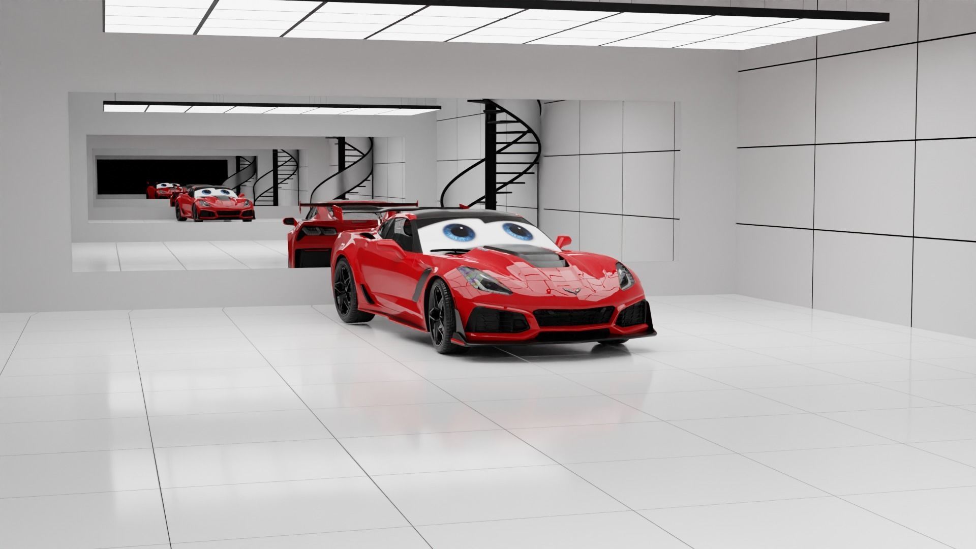 Car Animation Low-poly 3D model_3