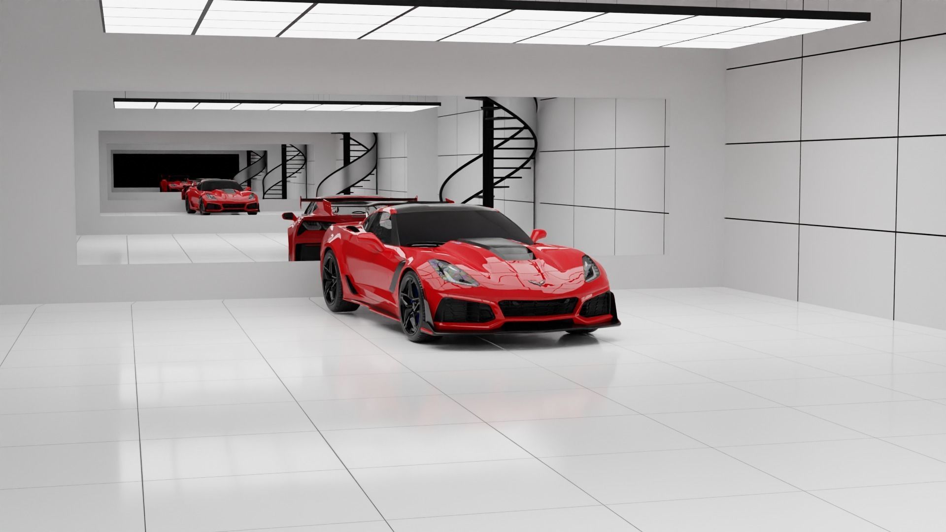 Car Animation Low-poly 3D model_2