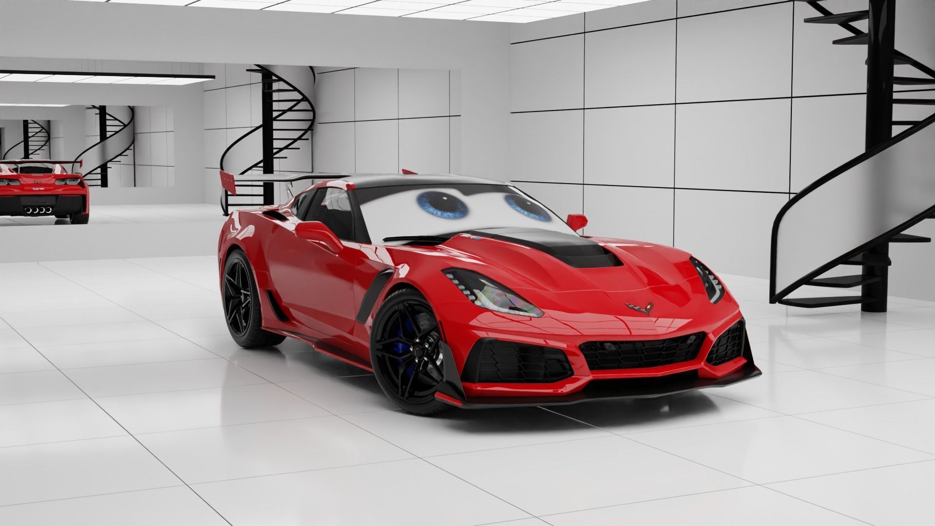 Car Animation Low-poly 3D model_10