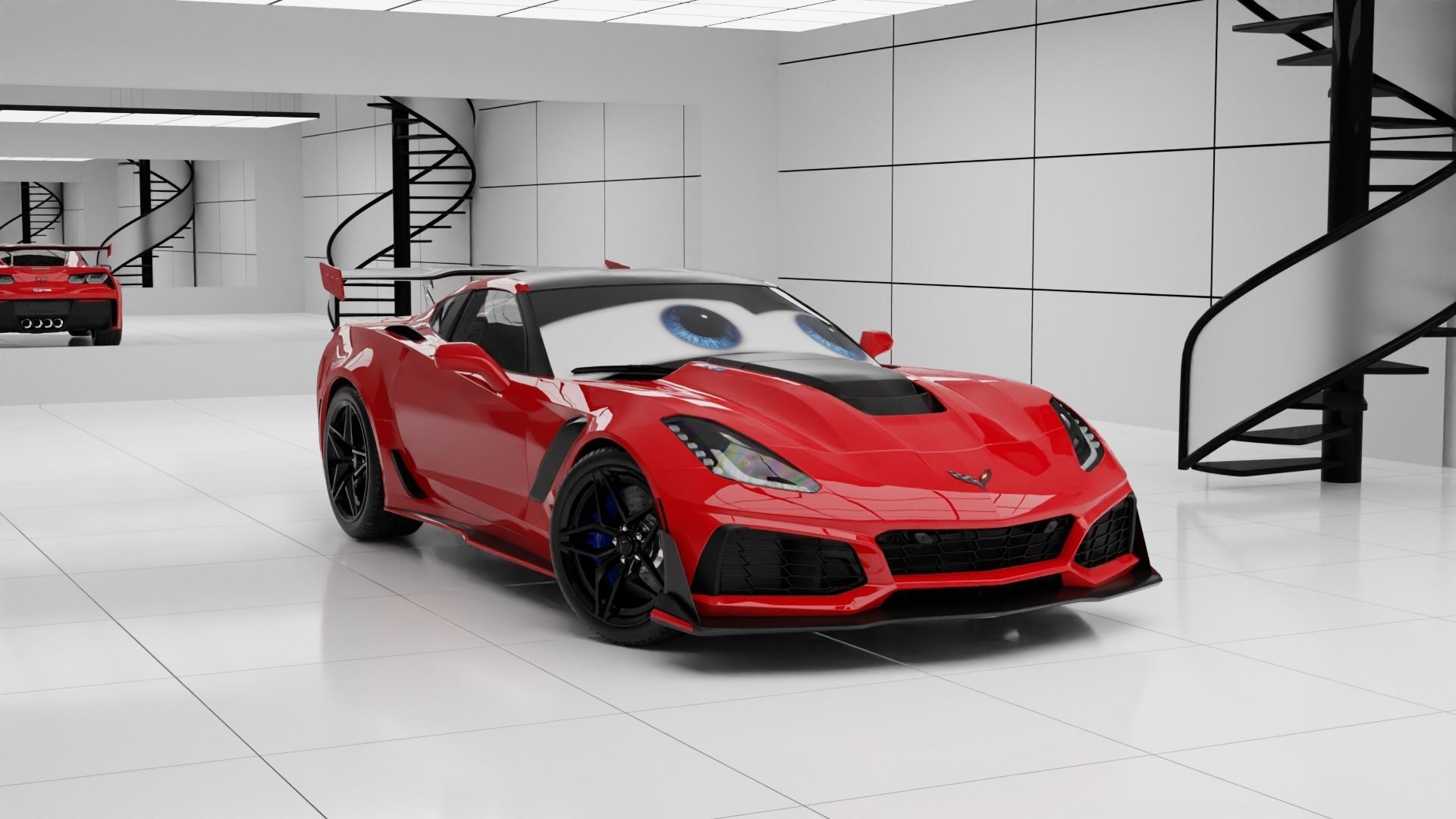 Car Animation Low-poly 3D model_11