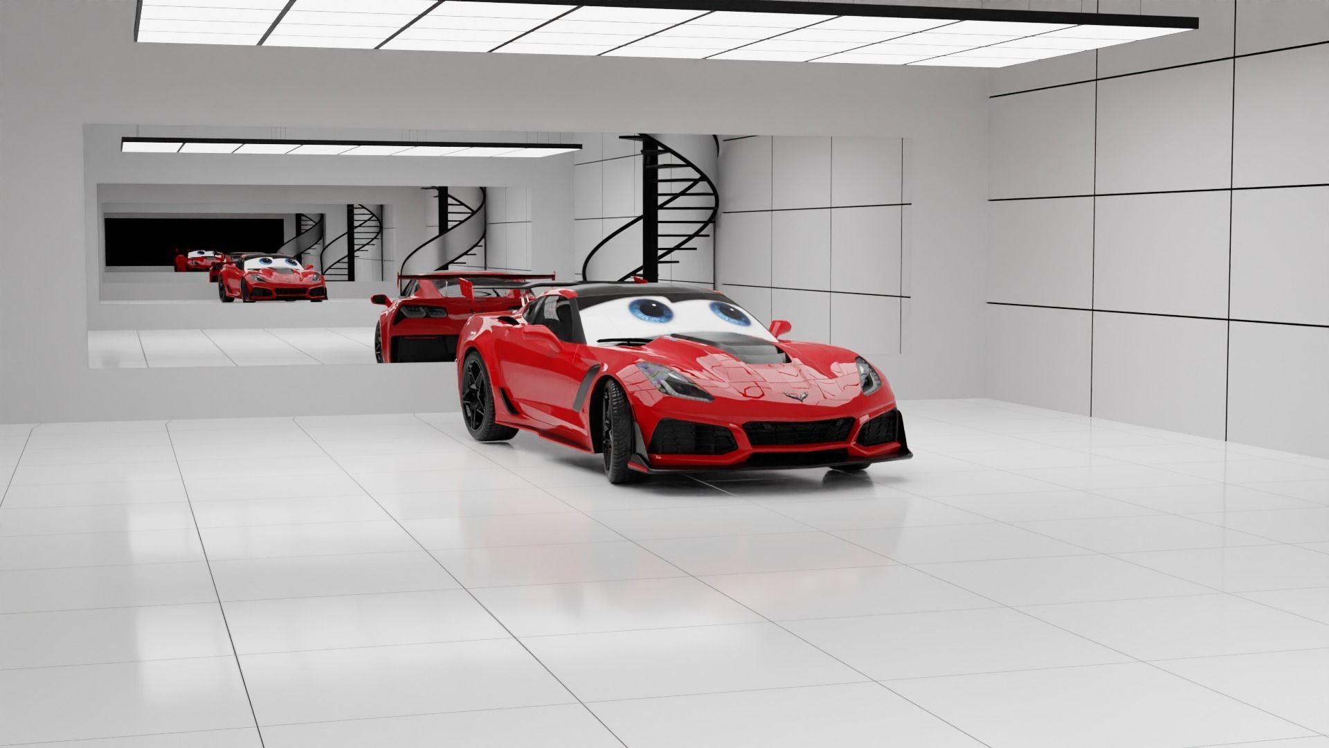 Car Animation Low-poly 3D model_5