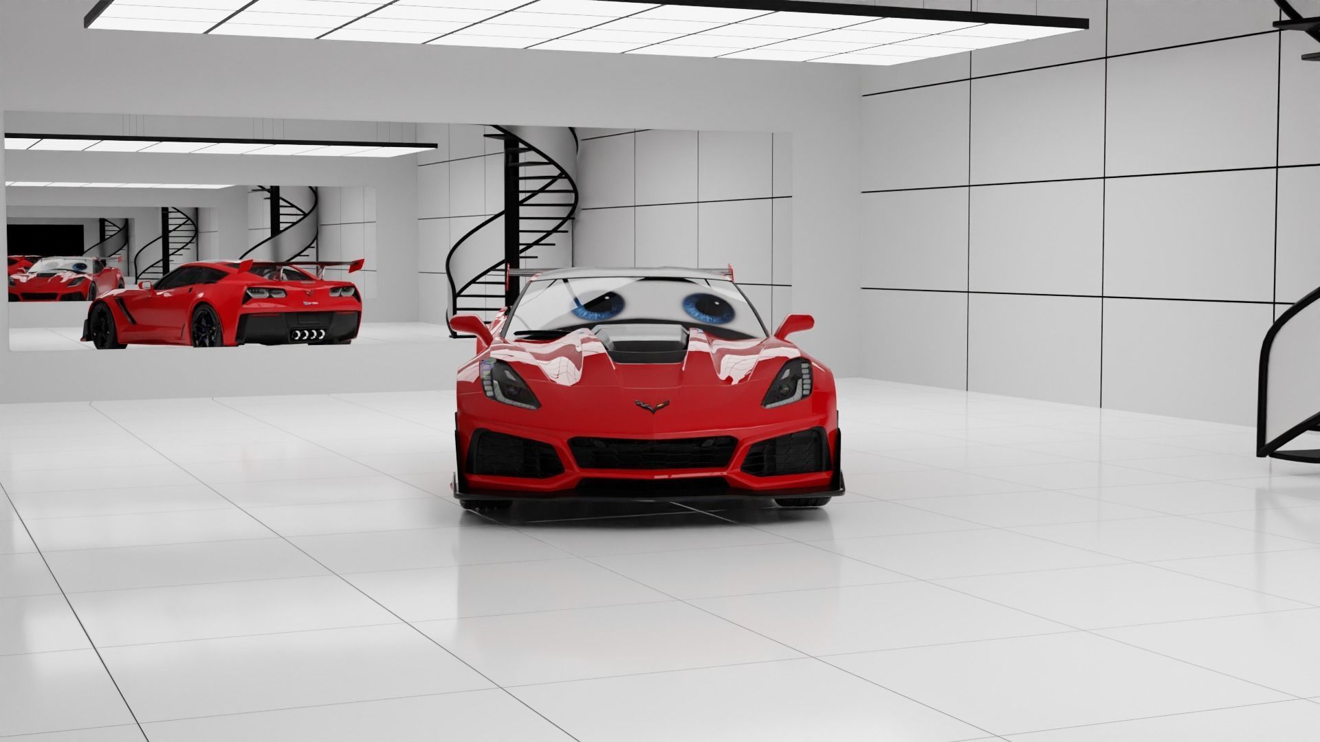 Car Animation Low-poly 3D model_9